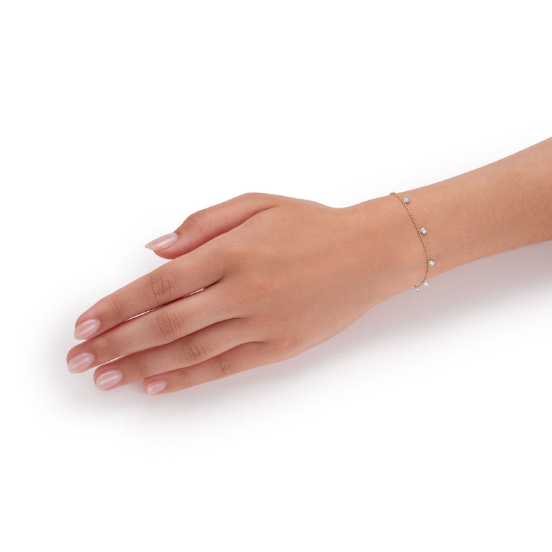 18ct Yellow Gold Spectacle Set Diamond Bracelet