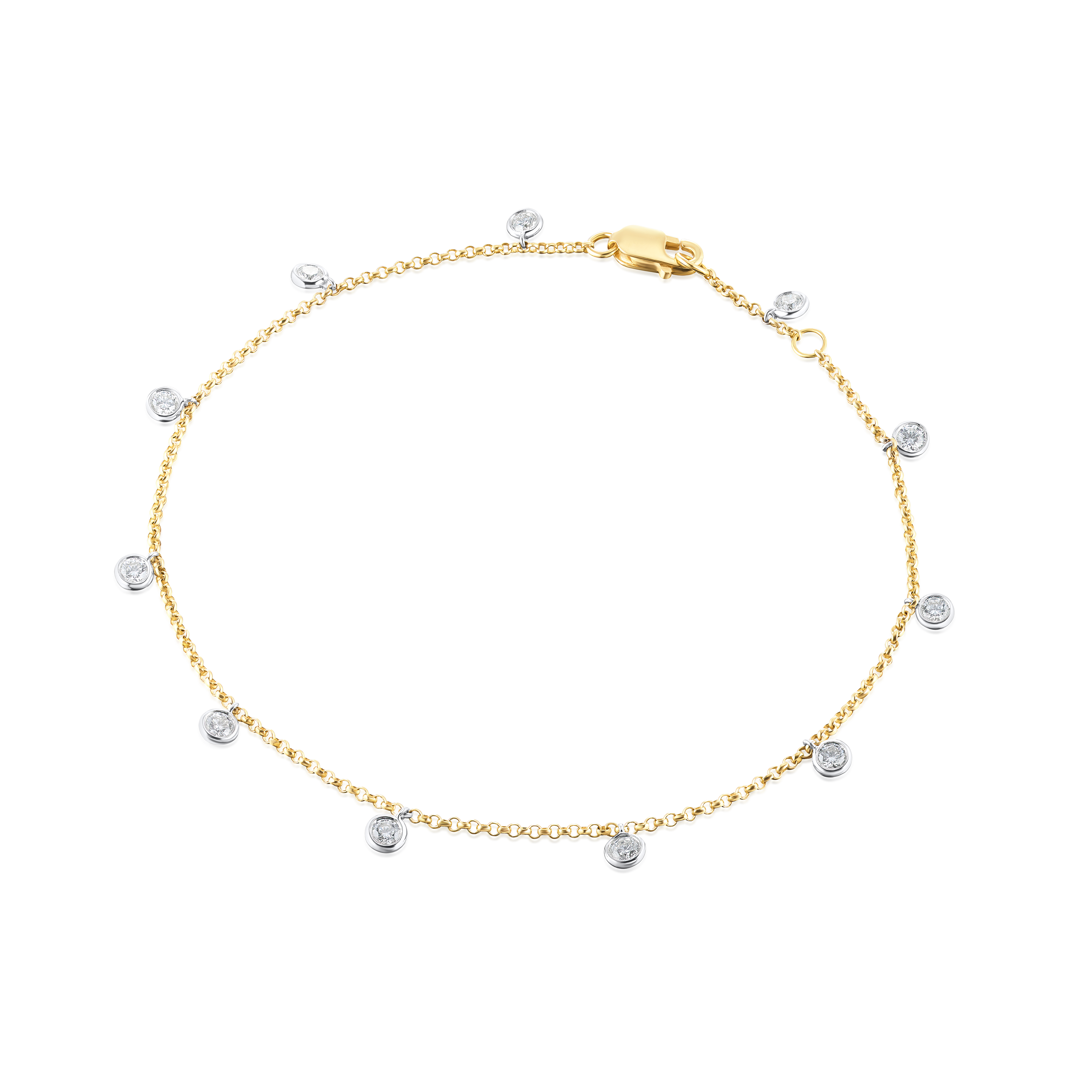 0.48ct 18ct White and Yellow Gold Spectacle Set Diamond Bracelet