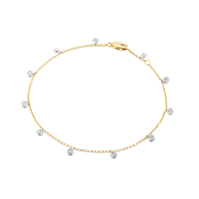 0.48ct 18ct White and Yellow Gold Spectacle Set Diamond Bracelet