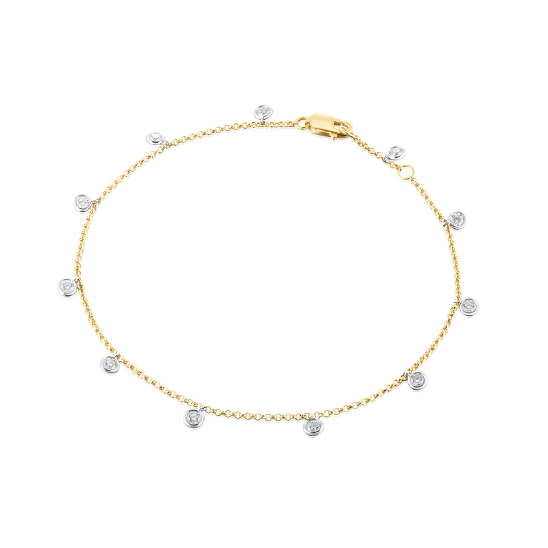 0.48ct 18ct White and Yellow Gold Spectacle Set Diamond Bracelet