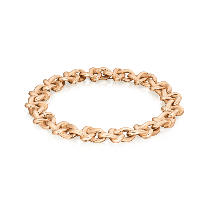 Infinity Collection 18ct Rose Gold Bracelet, Medium Link