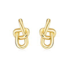 18ct Yellow Gold Infinity Link Earrings