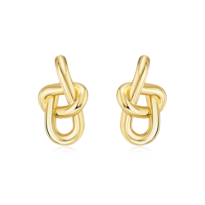 18ct Yellow Gold Infinity Link Earrings