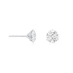 1.51/1.50cts Platinum Martini Set Round Brilliant Cut Diamond Stud Earrings