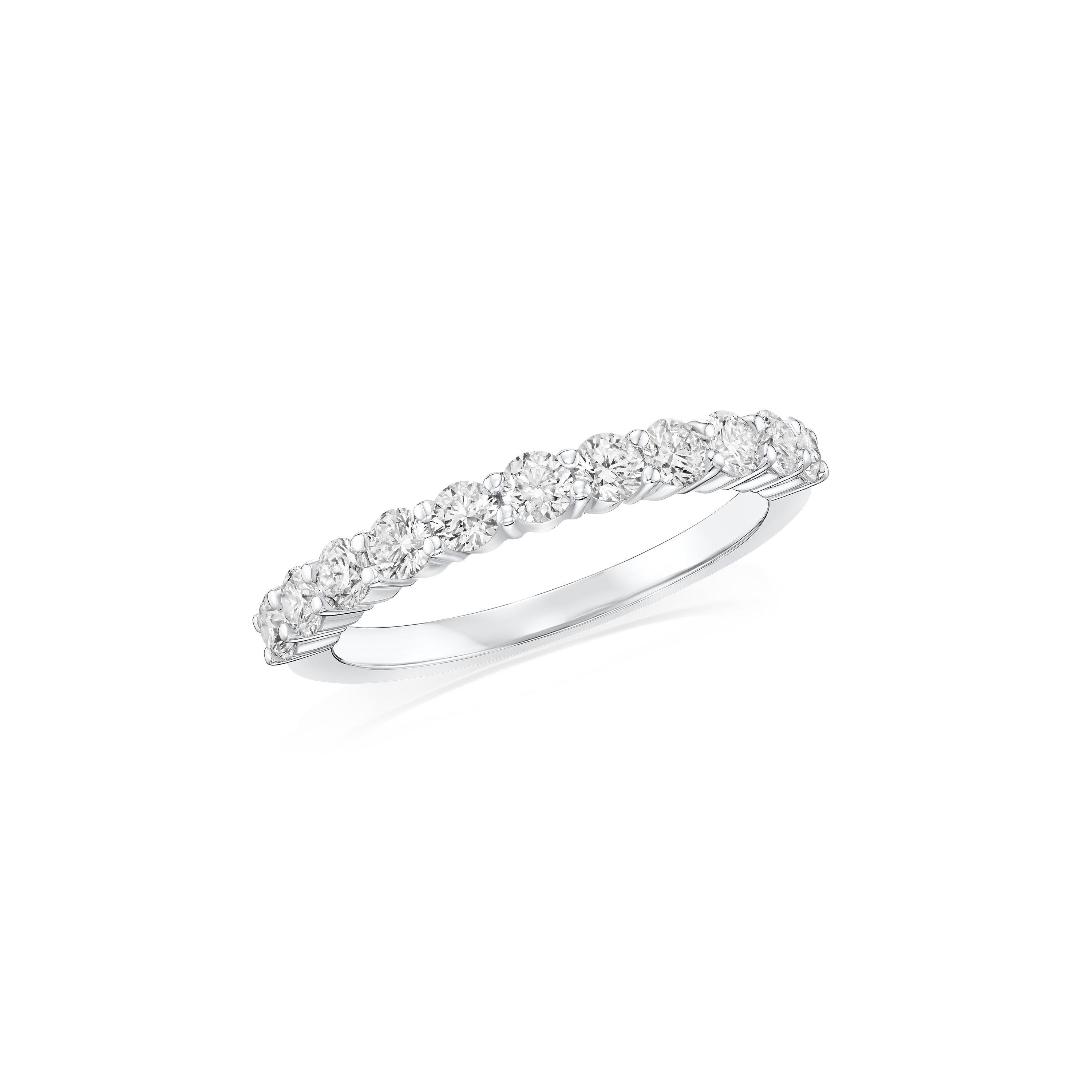 0.76ct Round Brilliant Cut Diamond Set Half Eternity Ring