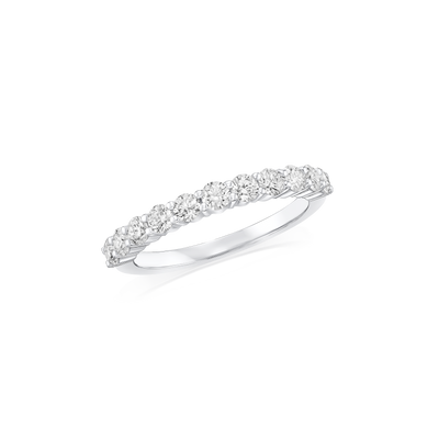 0.76ct Round Brilliant Cut Diamond Set Half Eternity Ring