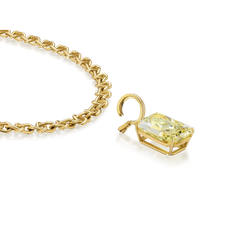 12.89cts Yellow Gold Radiant Cut Yellow Diamond Removable Pendant on Infinity Link Chain