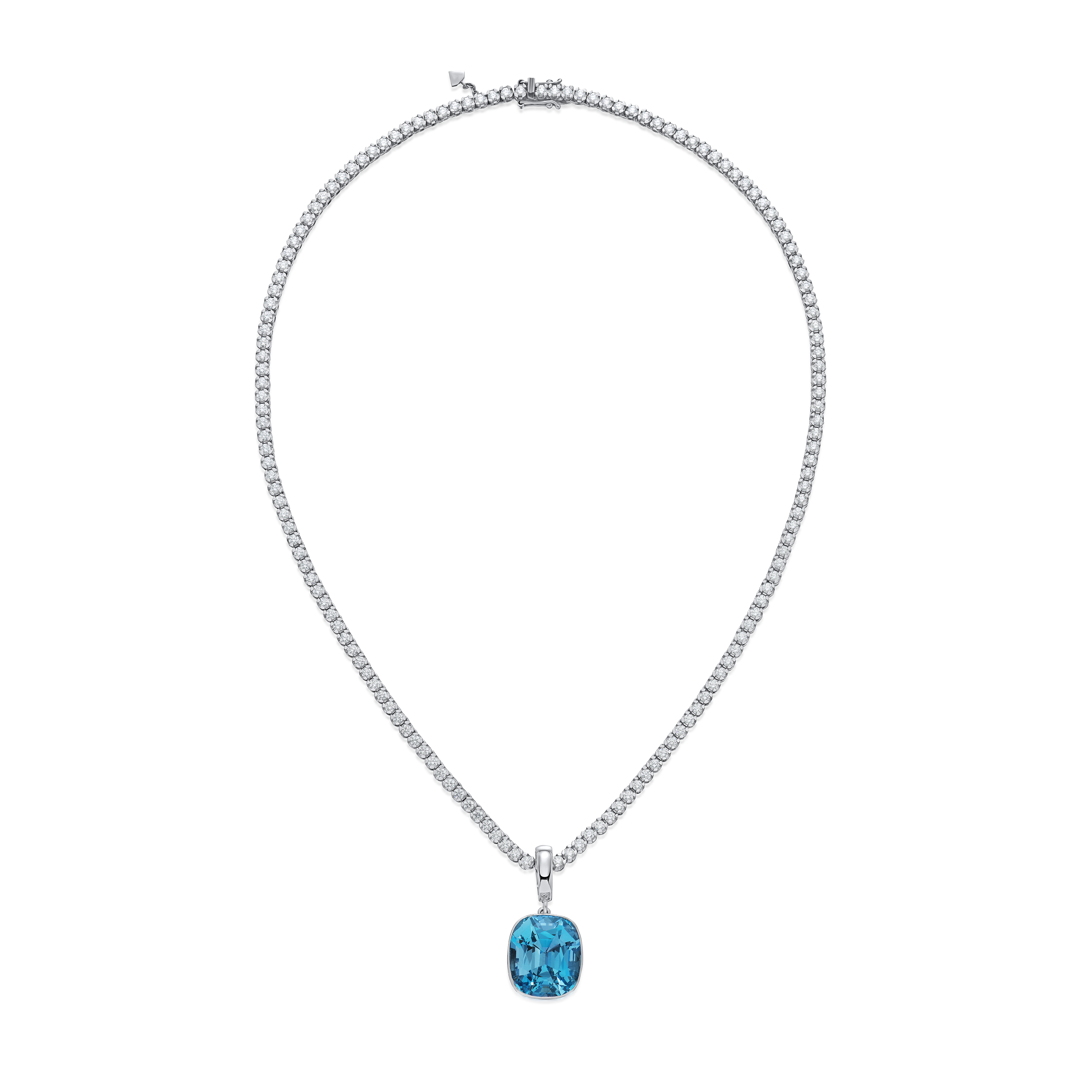 16.96cts Aquamarine Removable Pendant and Diamond Necklet