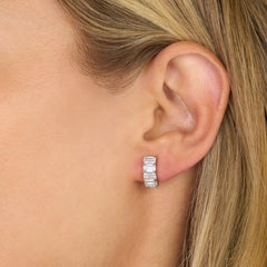 3.72cts Emerald Cut Diamond Set Earrings