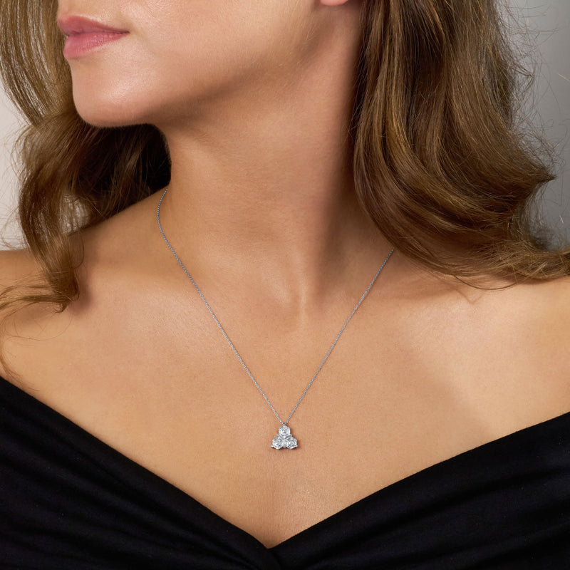 Trefoil Collection 1.71cts Hexagon Cut Diamond Pendant