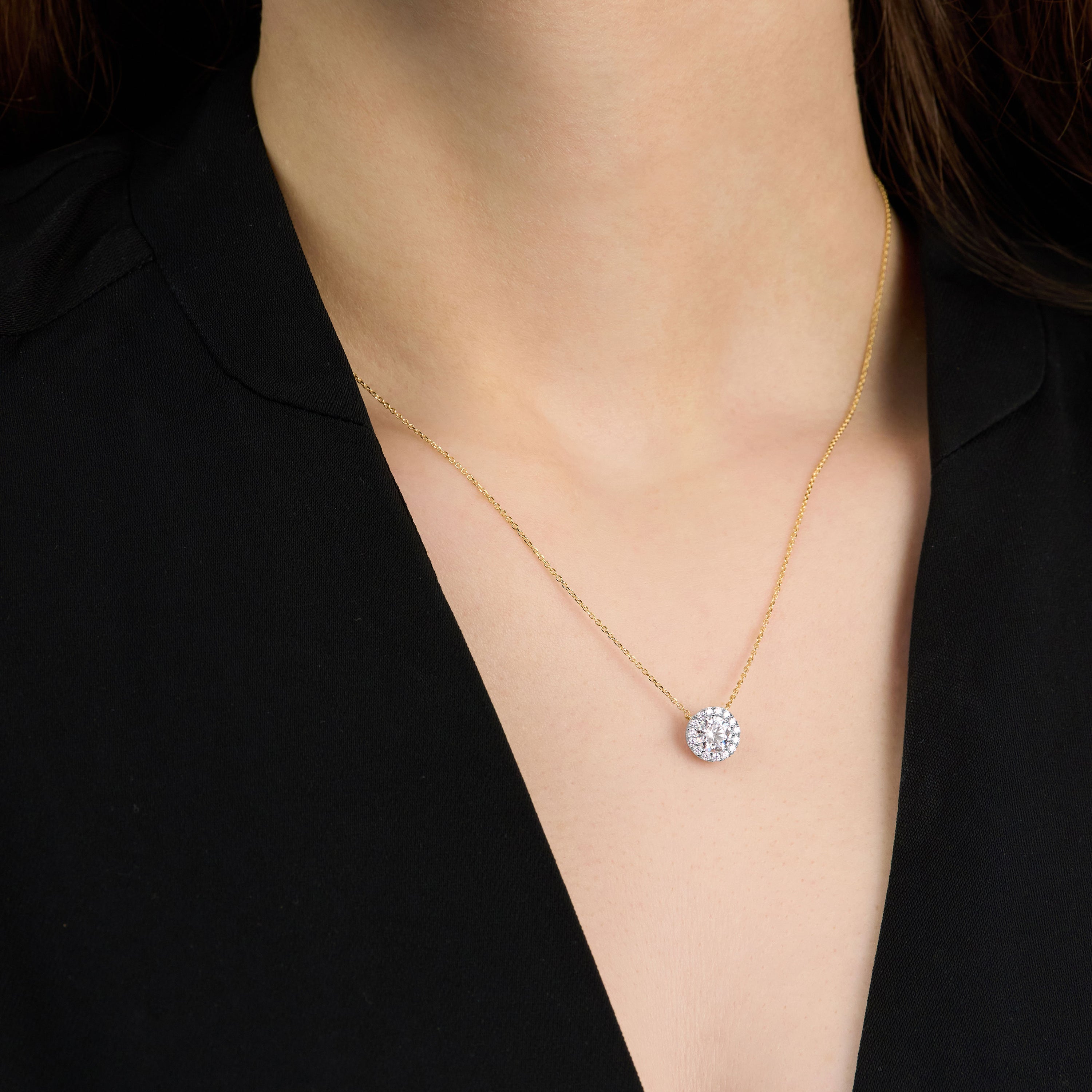 0.62ct Round Brilliant Cut Diamond Cluster Pendant