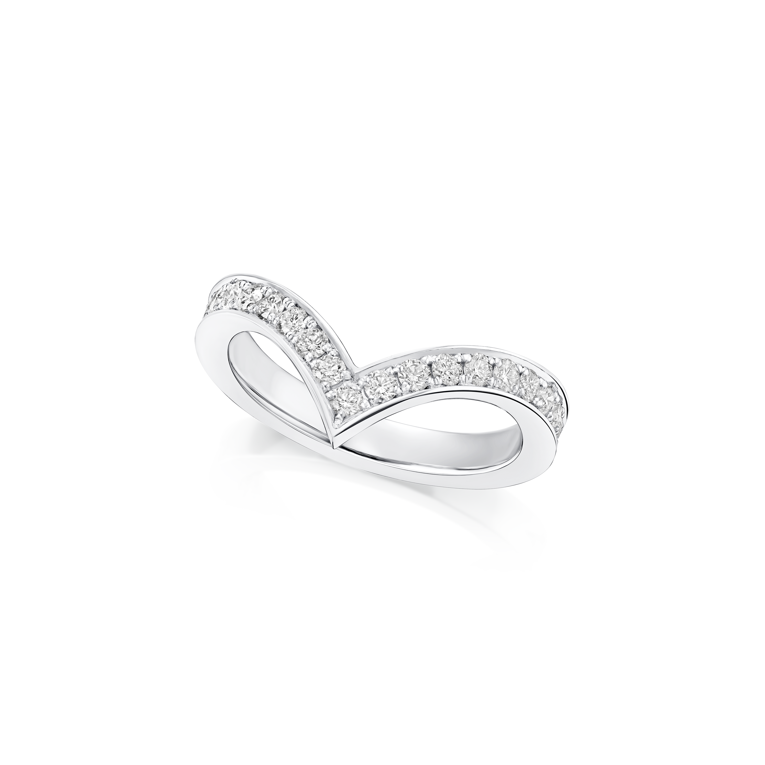 2.5mm Skyline Platinum Diamond Set Wishbone Ring