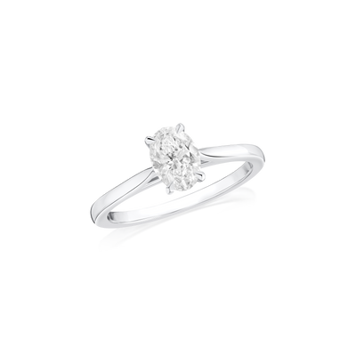 0.80ct Platinum Oval Cut Diamond Solitaire Ring