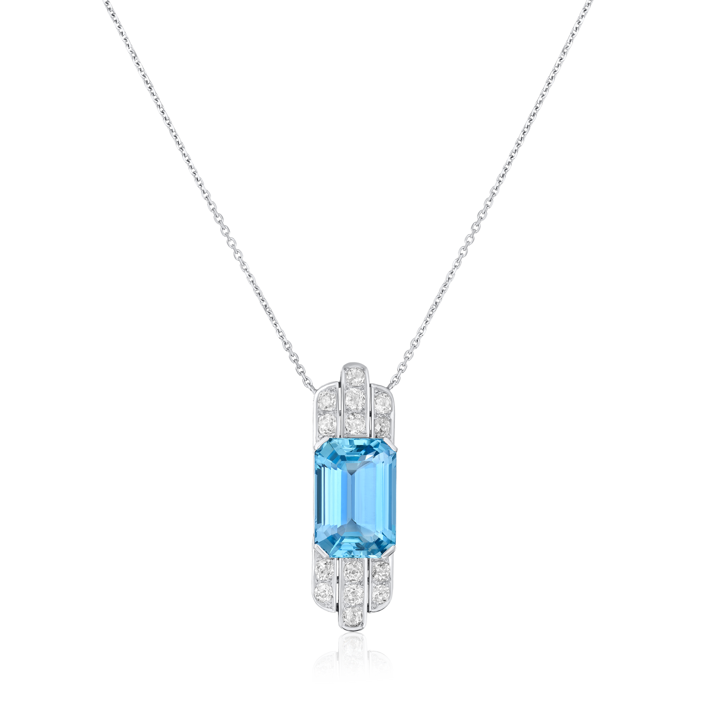 Aquamarine and Diamond Pendant