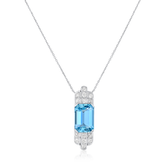 Aquamarine and Diamond Pendant