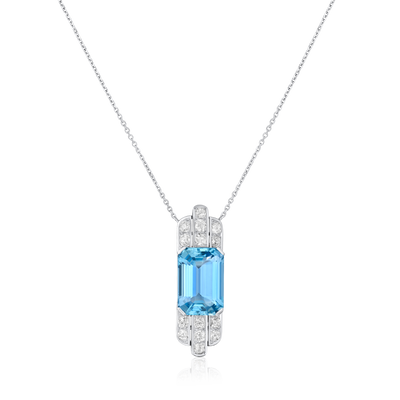 Aquamarine and Diamond Pendant