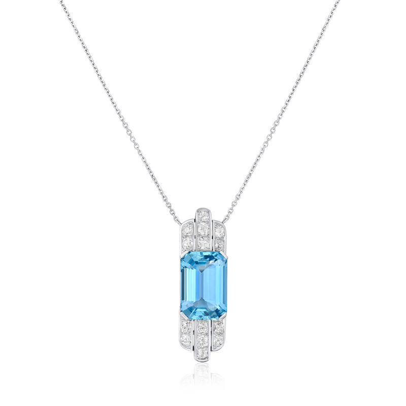 Aquamarine and Diamond Pendant