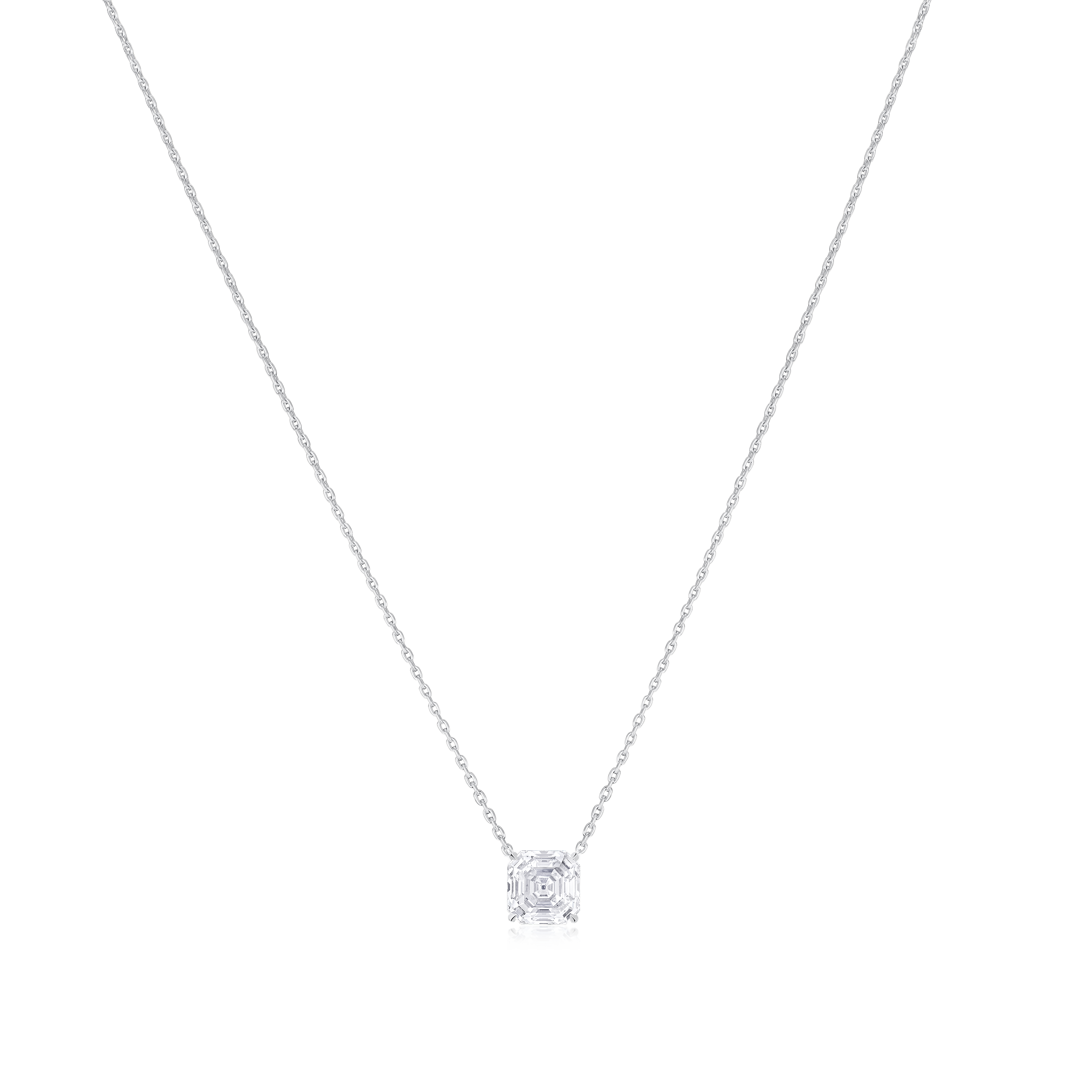 2.05cts Square Emerald Cut Diamond Superfine Pendant