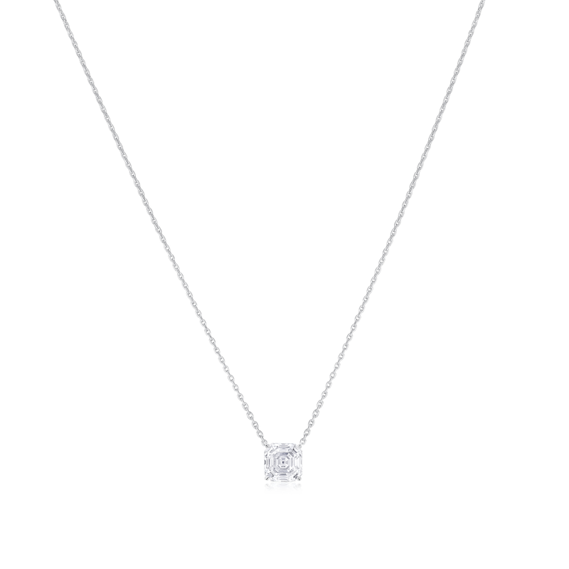 2.05cts Square Emerald Cut Diamond Superfine Pendant