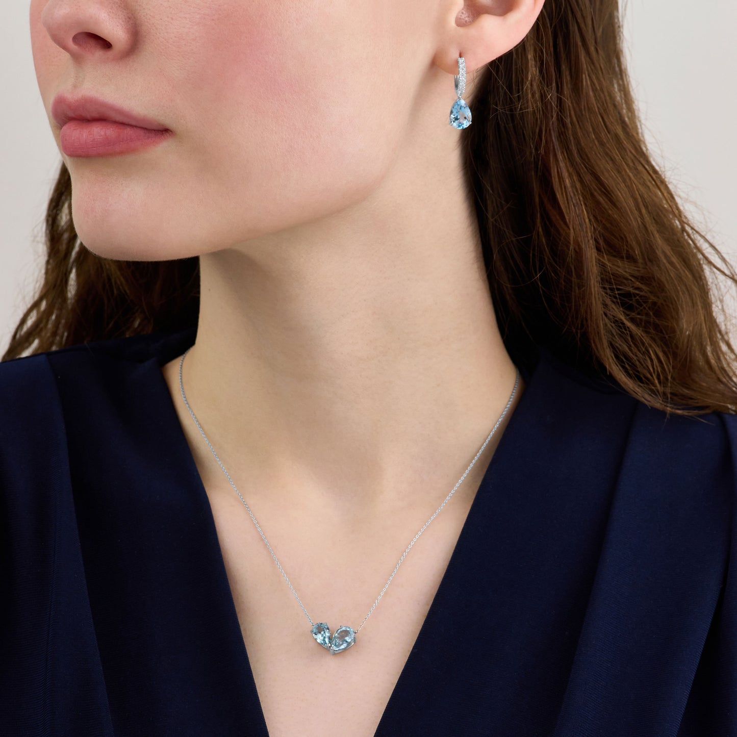 2.65ct Aquamarine 'Toi et Moi' Pendant