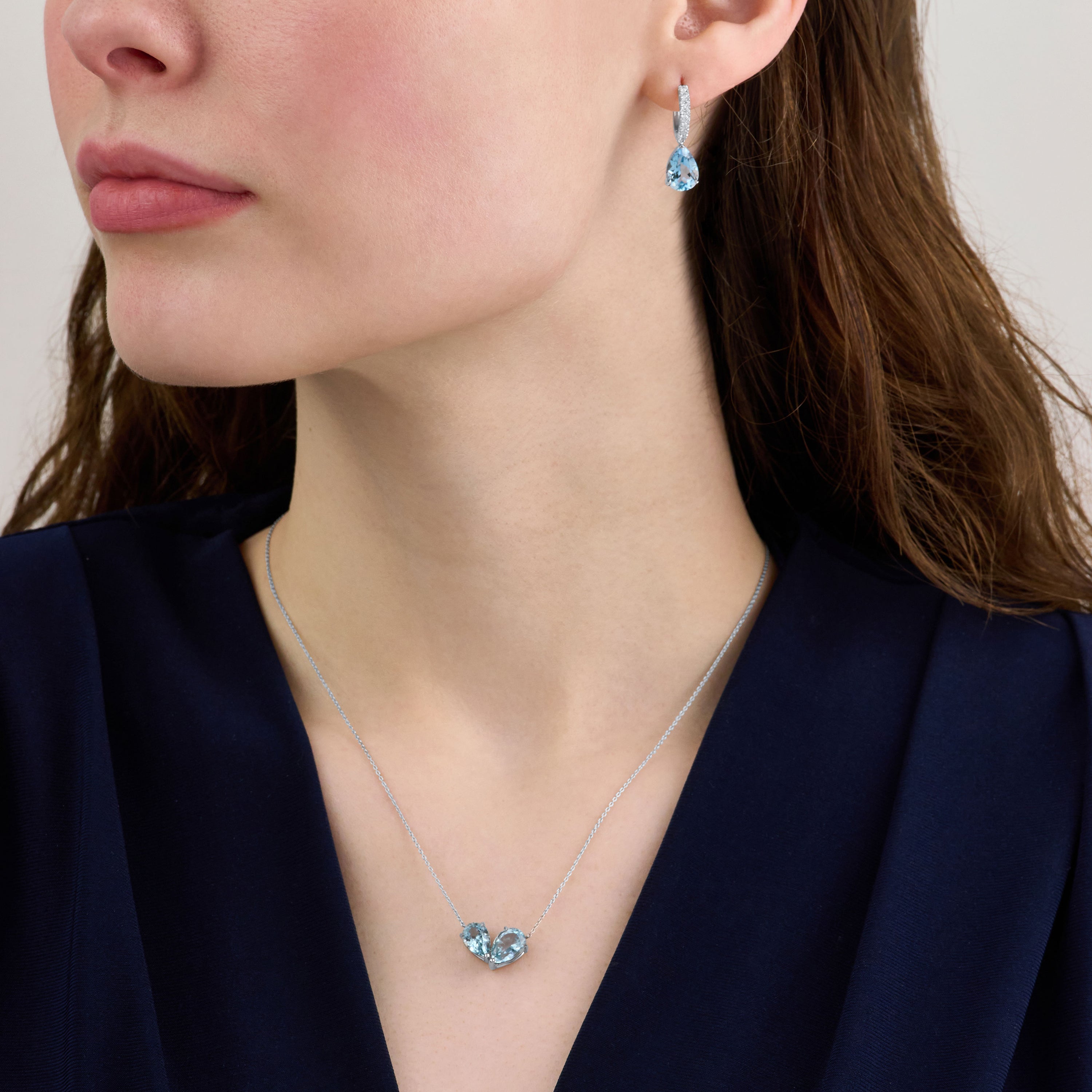 2.65ct Aquamarine 'Toi et Moi' Pendant