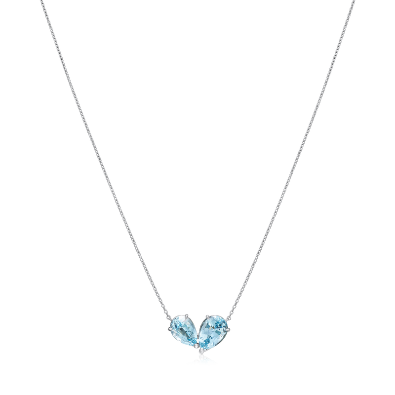 2.65ct Aquamarine 'Toi et Moi' Pendant
