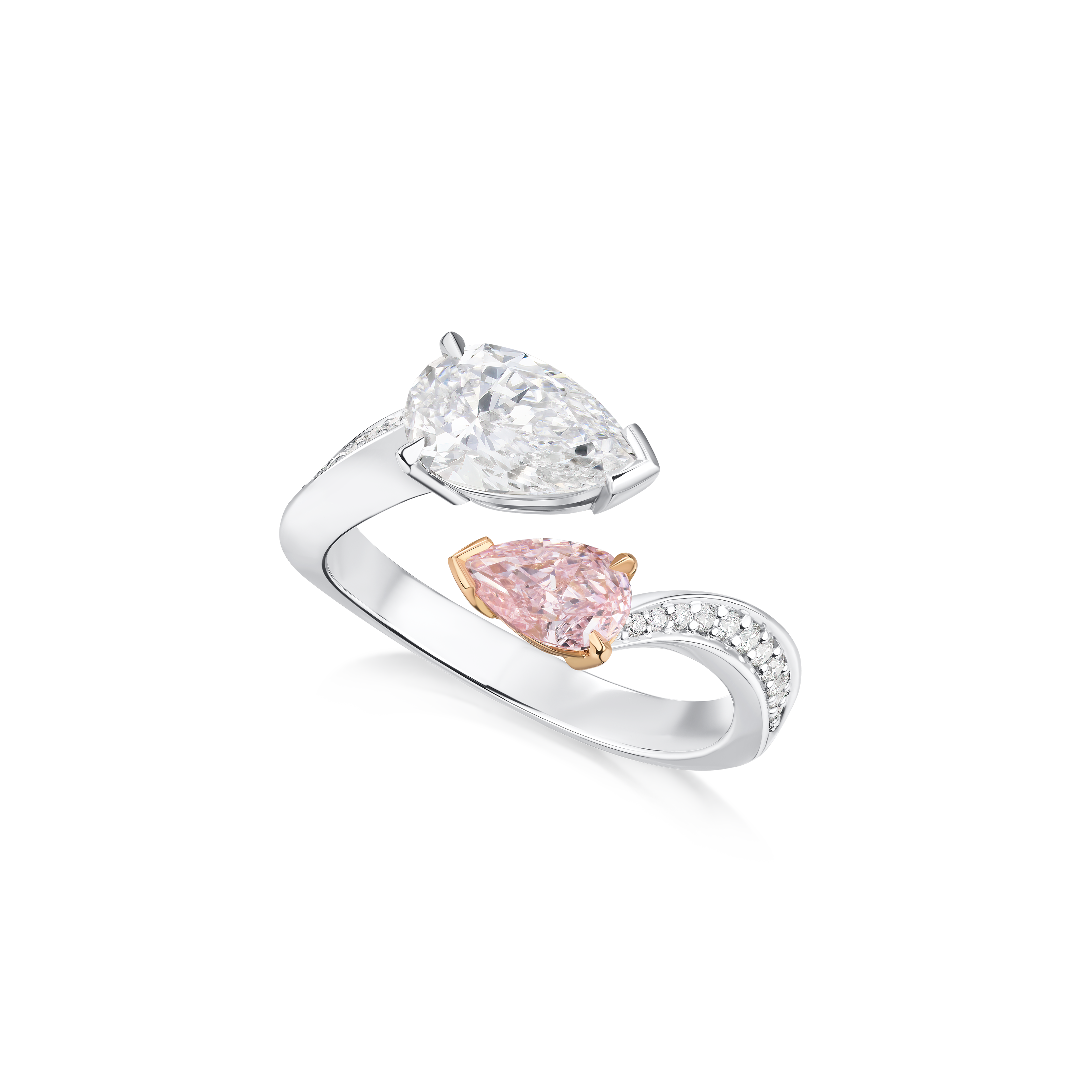 Natural Pink and White Diamond 'Toi et Moi' Ring