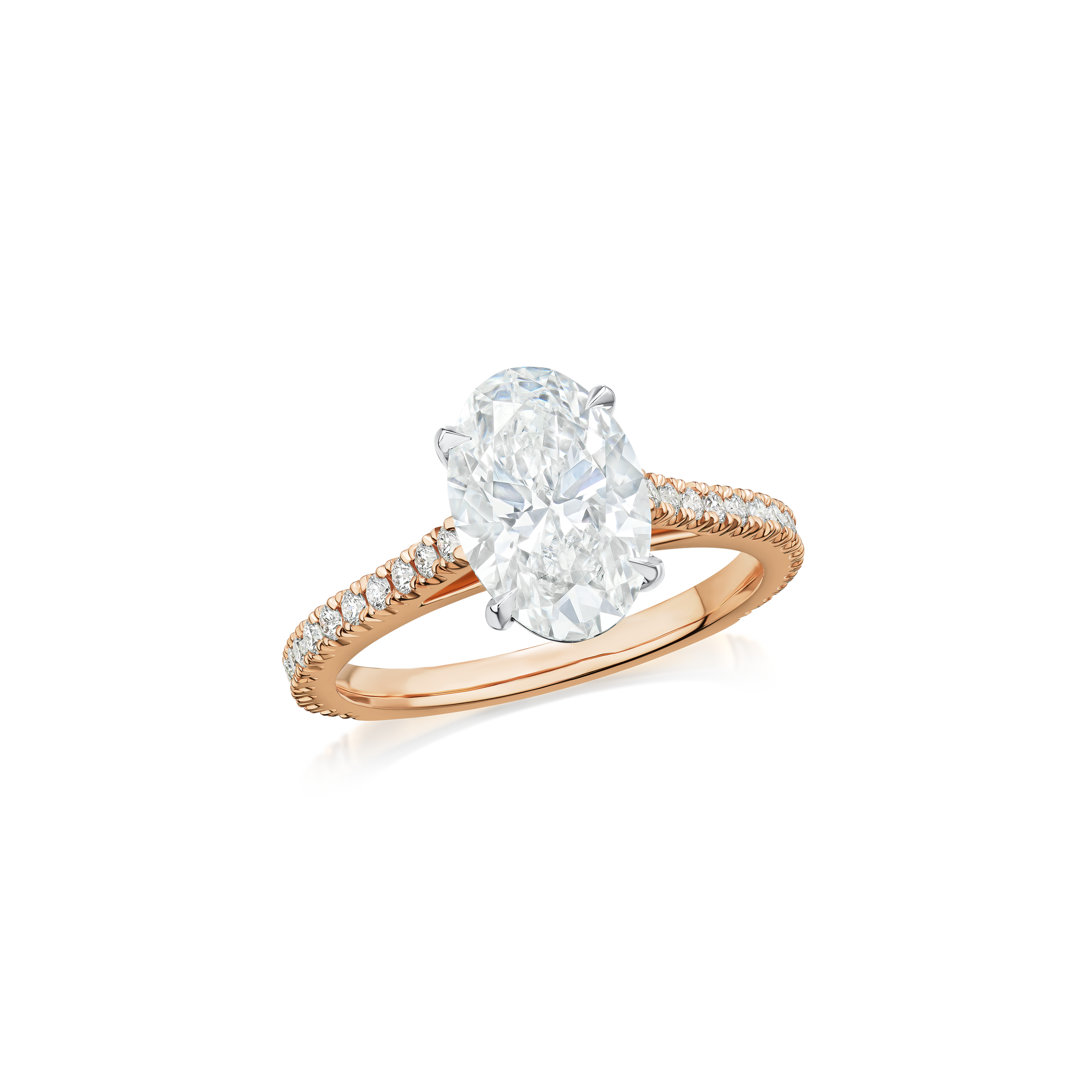 2.11cts Oval Cut Diamond Ring with Diamond Set Shoulders