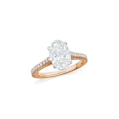 2.11cts Oval Cut Diamond Ring with Diamond Set Shoulders