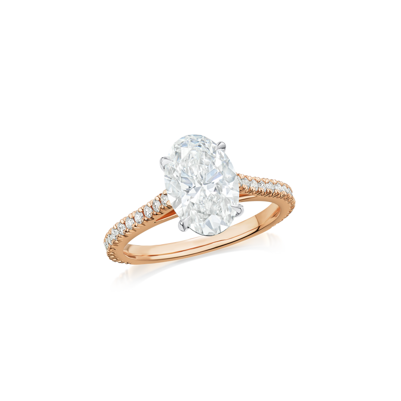 2.11cts Oval Cut Diamond Ring with Diamond Set Shoulders