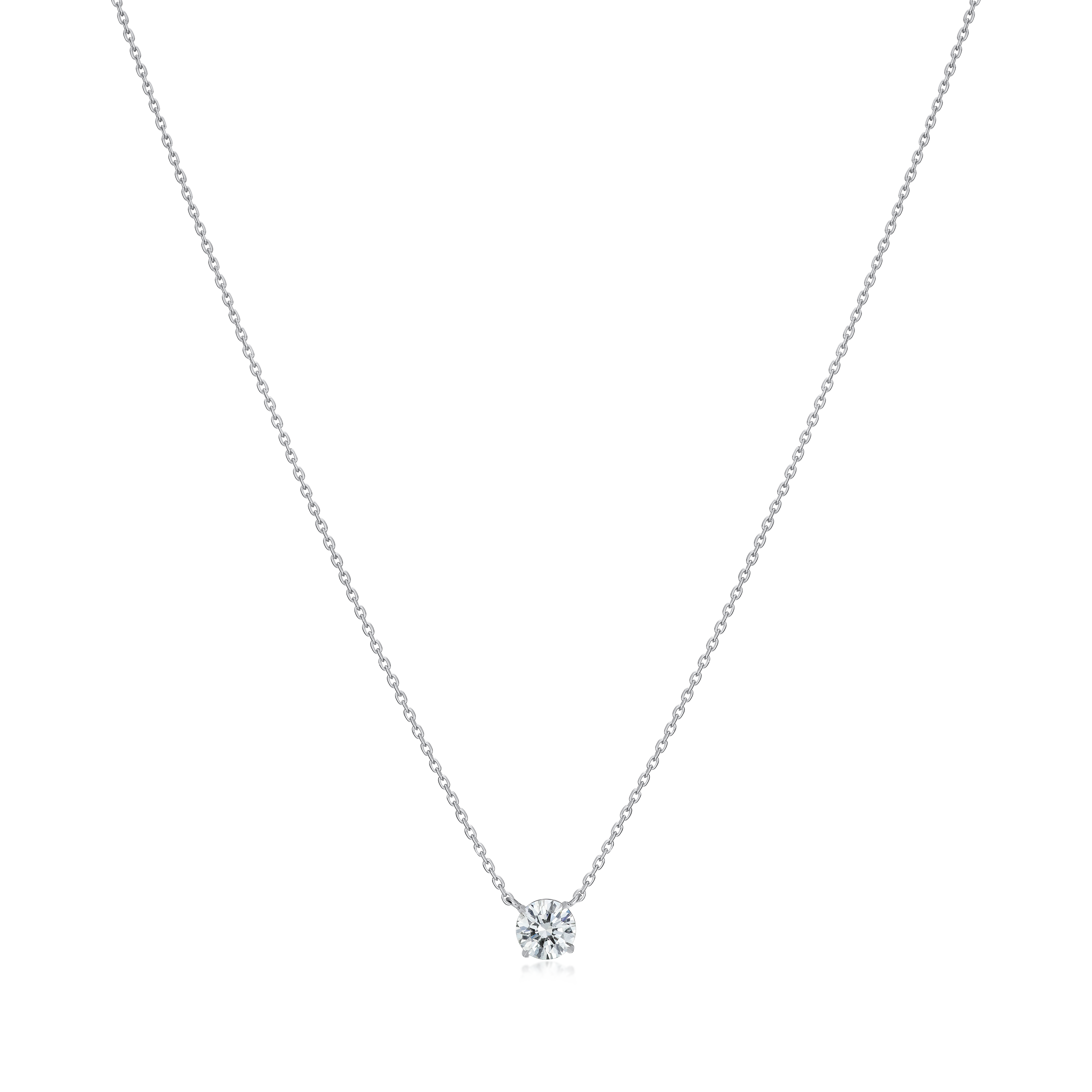 0.51ct Platinum Round Brilliant Cut Diamond Set Solitaire Pendant