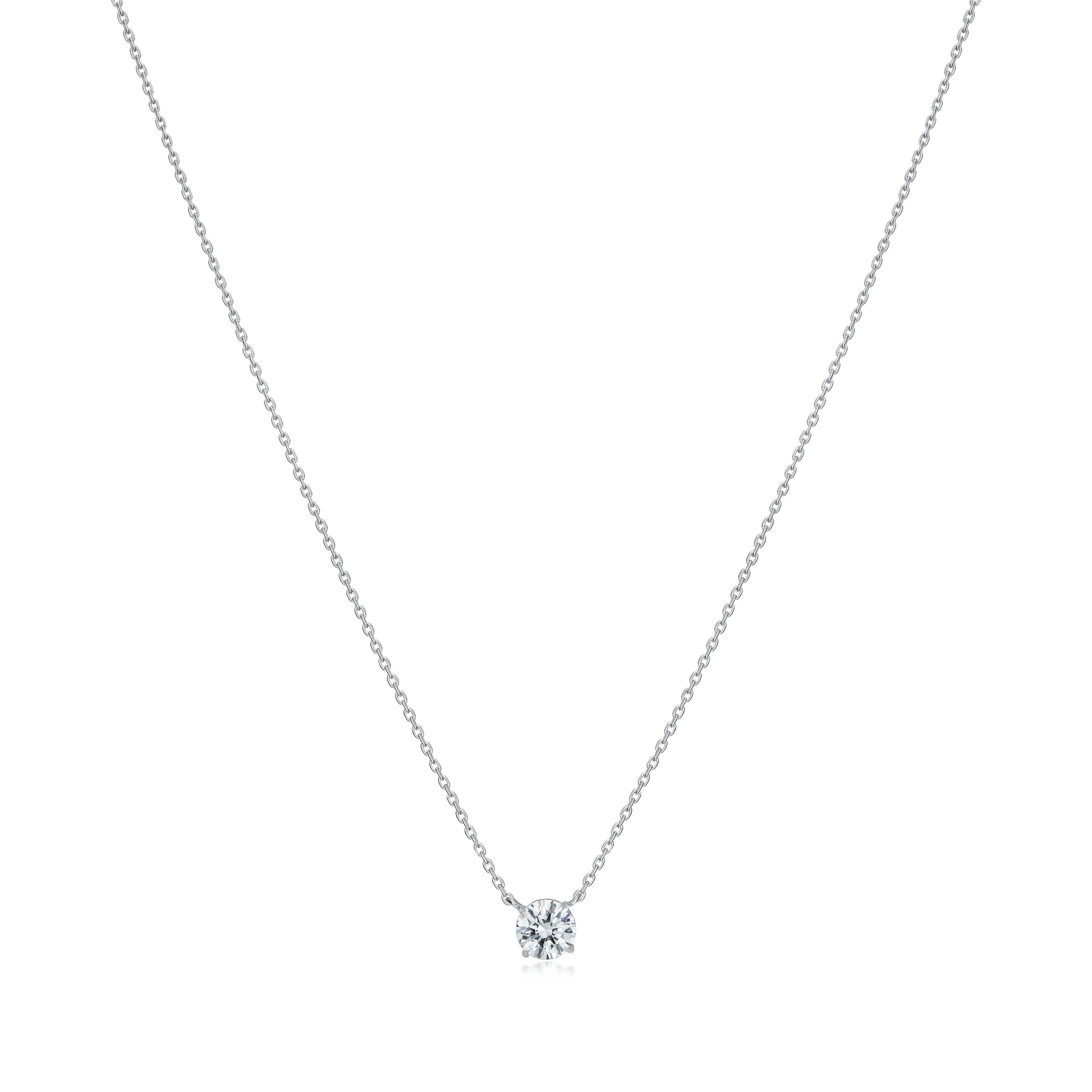 0.51ct Platinum Round Brilliant Cut Diamond Set Solitaire Pendant