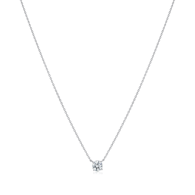 0.51ct Platinum Round Brilliant Cut Diamond Set Solitaire Pendant