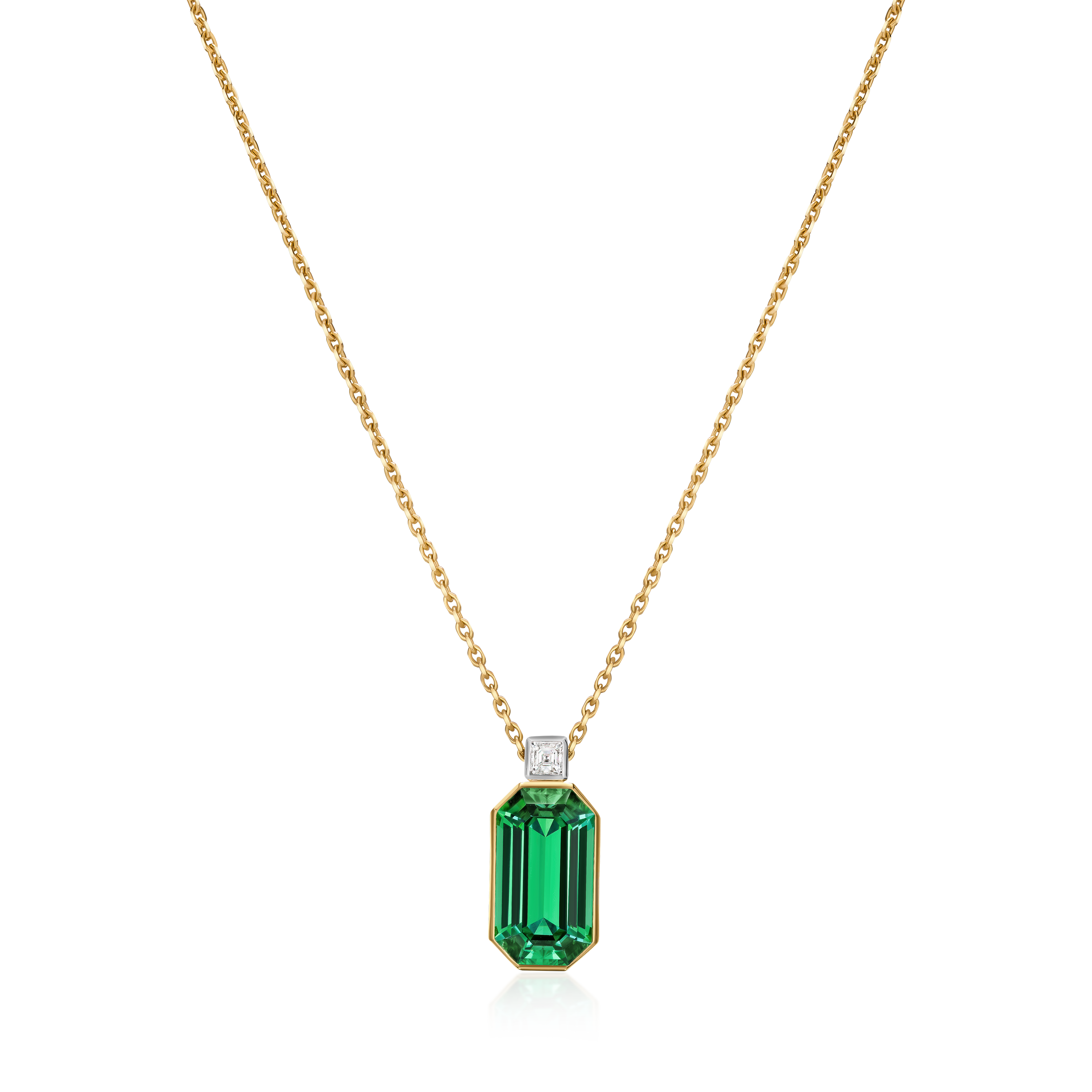 6.56cts 18ct Gold Tourmaline and Diamond Pendant