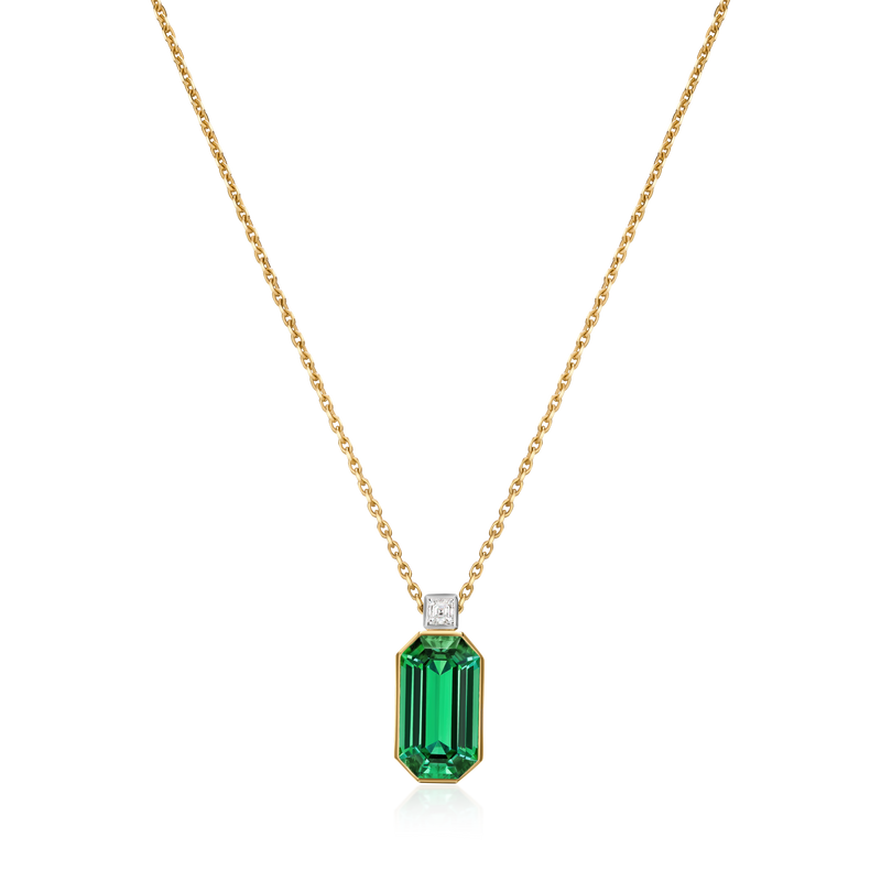 6.56cts 18ct Gold Tourmaline and Diamond Pendant