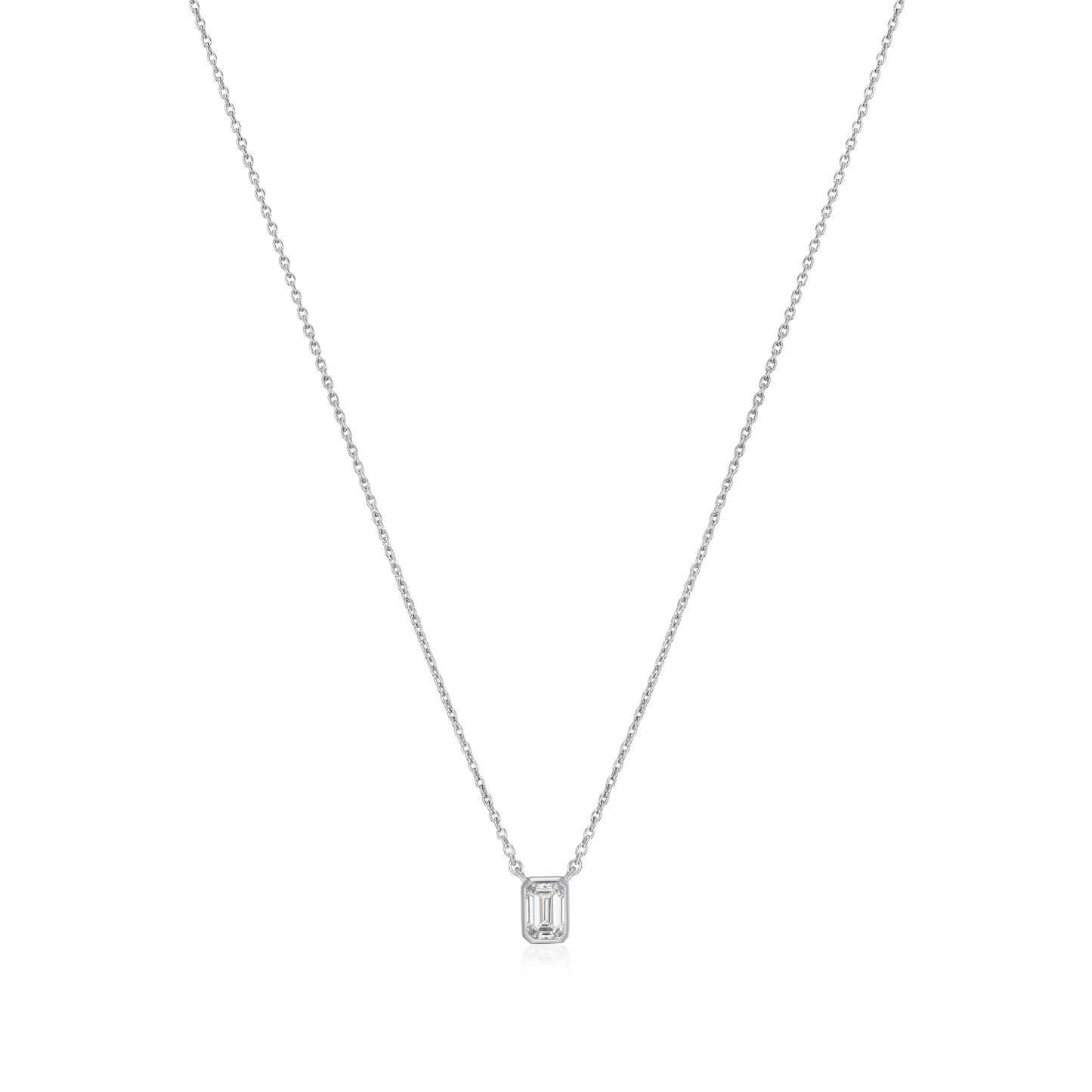 0.34ct Emerald Cut Diamond Pendant