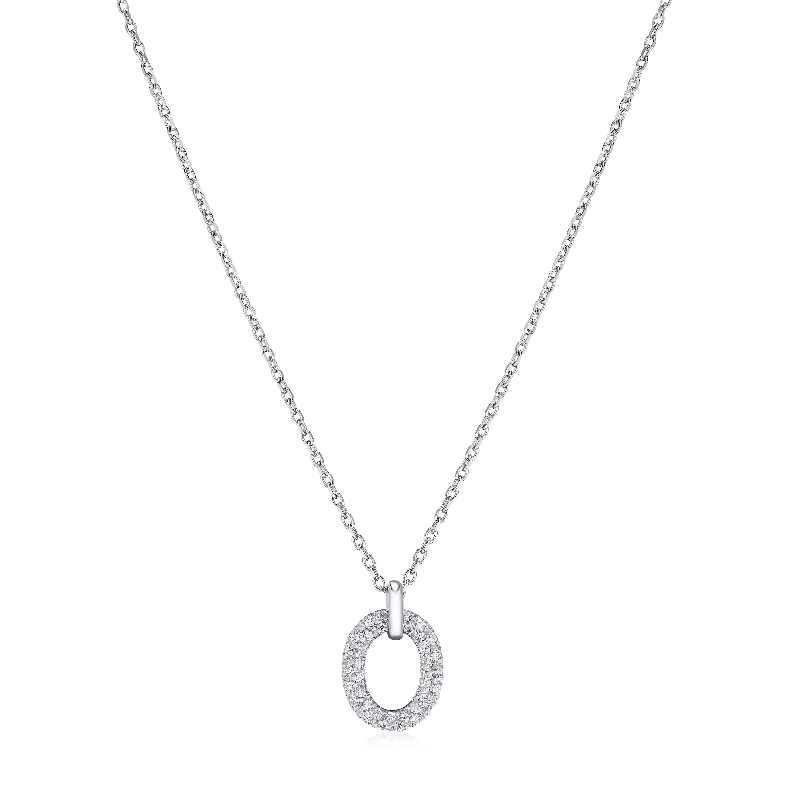 0.26ct Diamond Set Oval Pendant