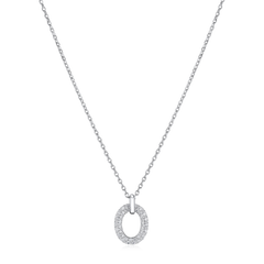 0.26cts Diamond Set Oval Pendant