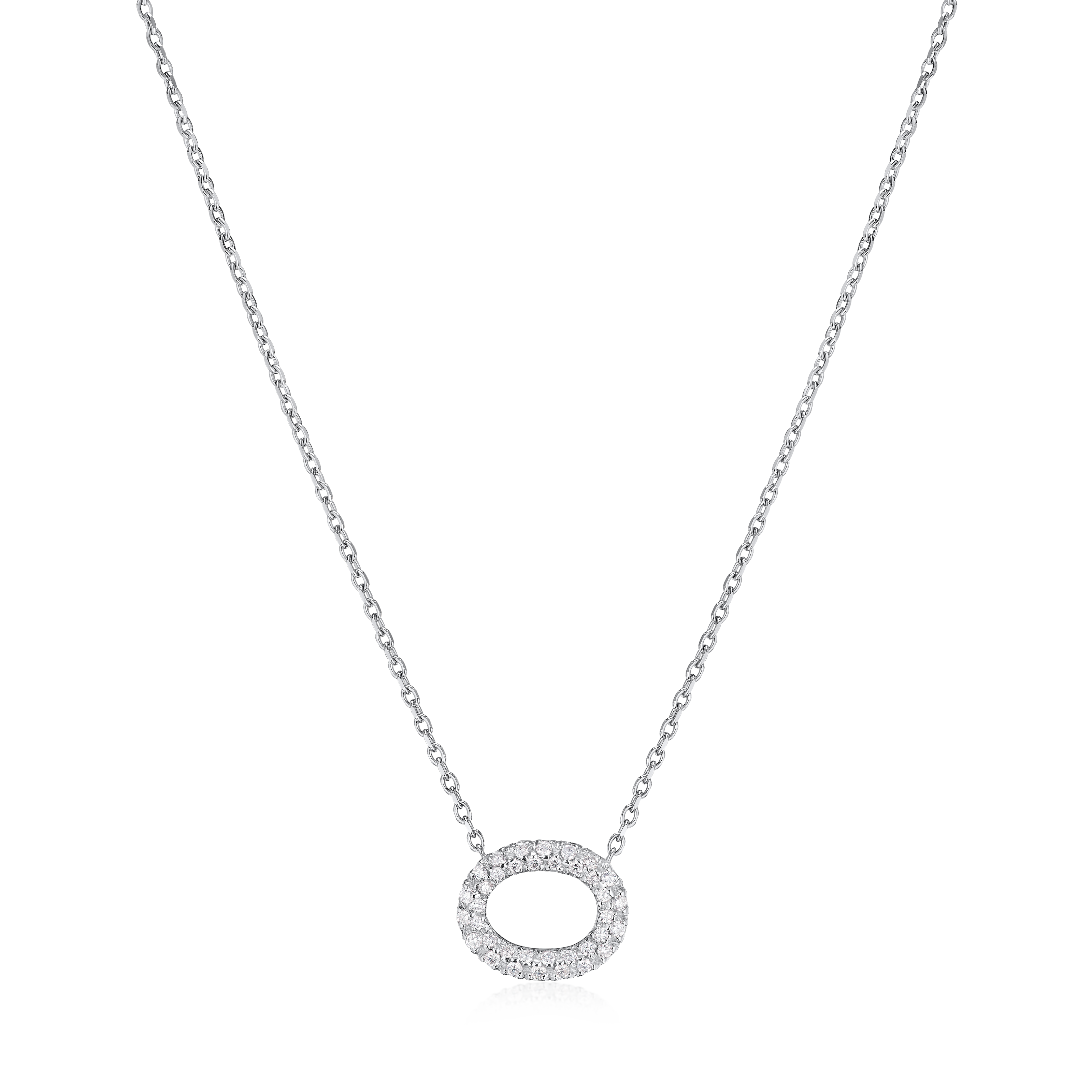 0.26ct Diamond Set Oval Pendant