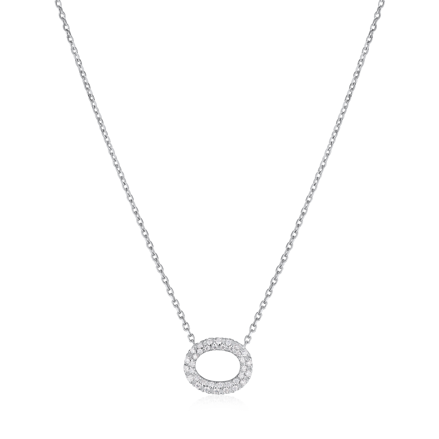 0.26cts Diamond Set Oval Pendant