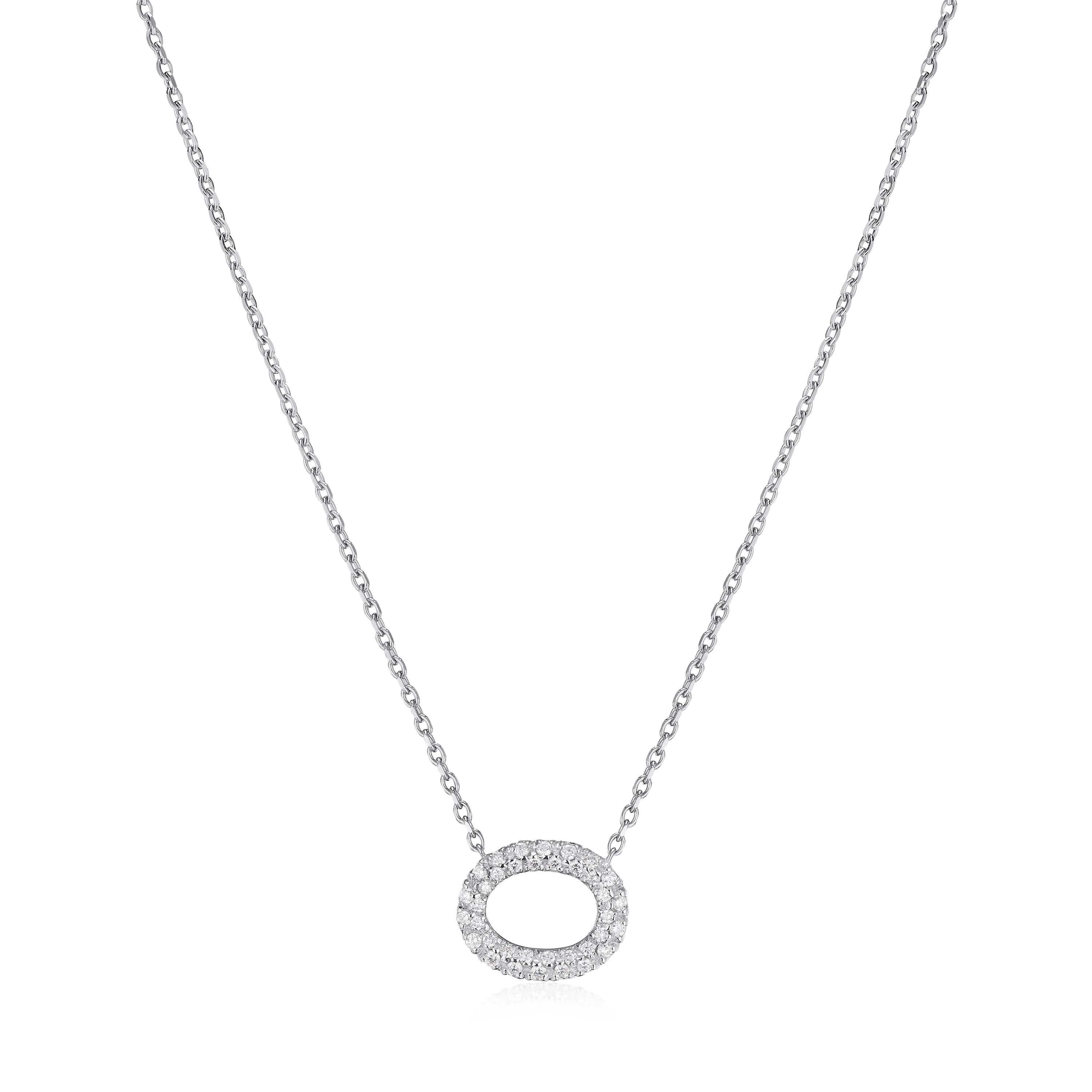 0.26cts Diamond Set Oval Pendant