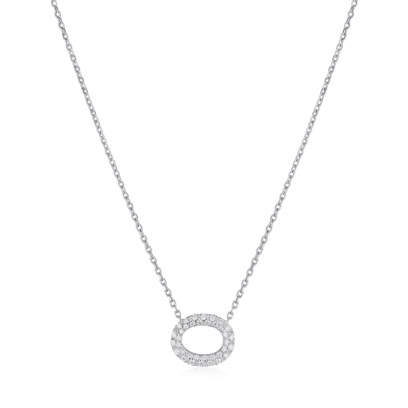 0.26cts Diamond Set Oval Pendant