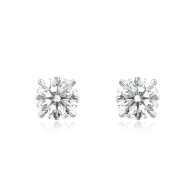 0.88ct Round Brilliant Cut Diamond Set Stud Earrings