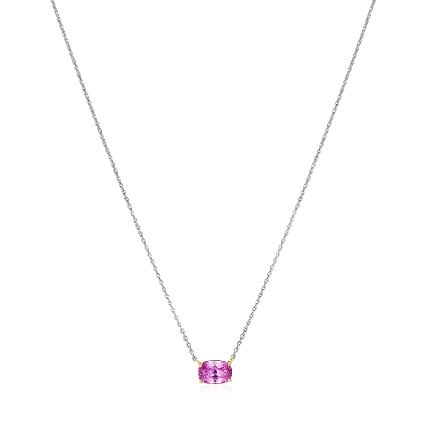 1.70cts Pink Sapphire Cushion Pendant