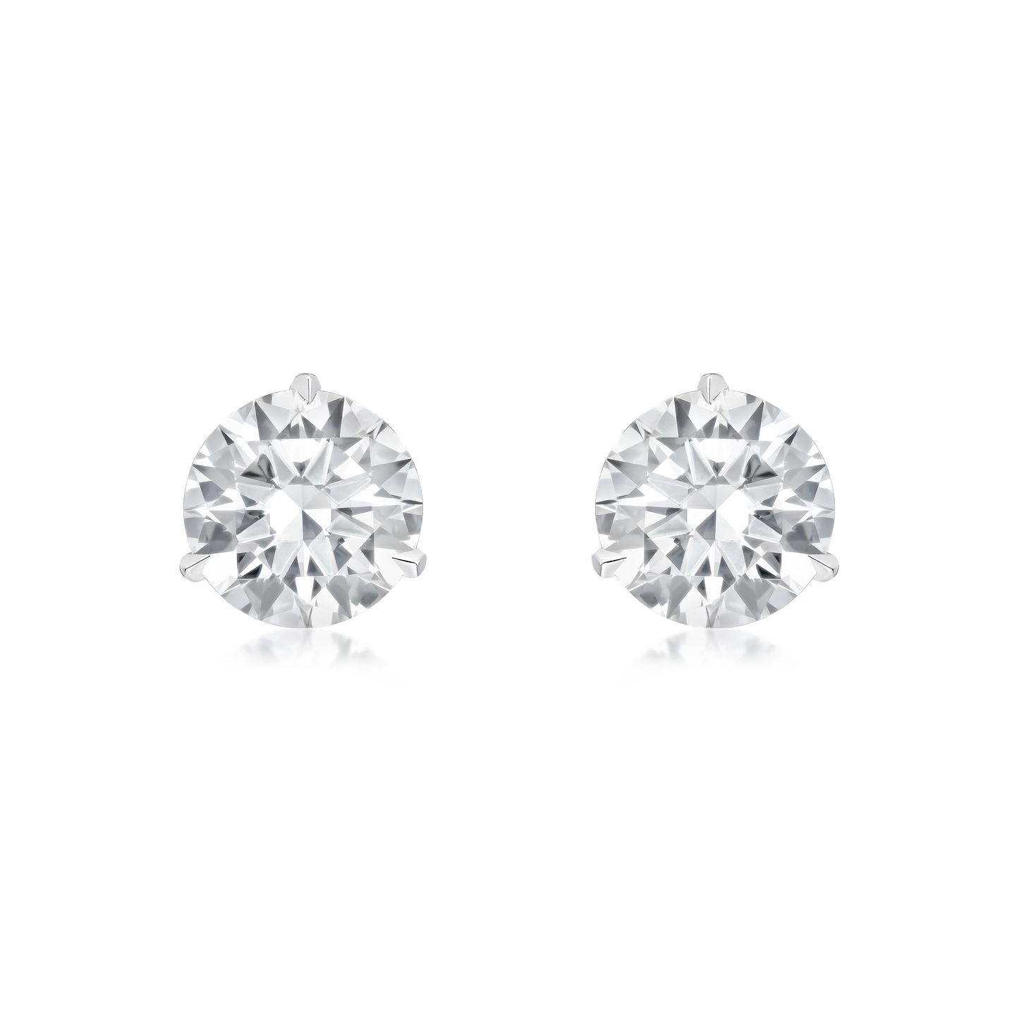 Platinum Martini Set Round Brilliant Cut Diamond Stud Earrings 1.21cts (total)