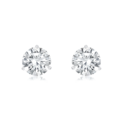 Platinum Martini Set Round Brilliant Cut Diamond Stud Earrings 1.21cts (total)