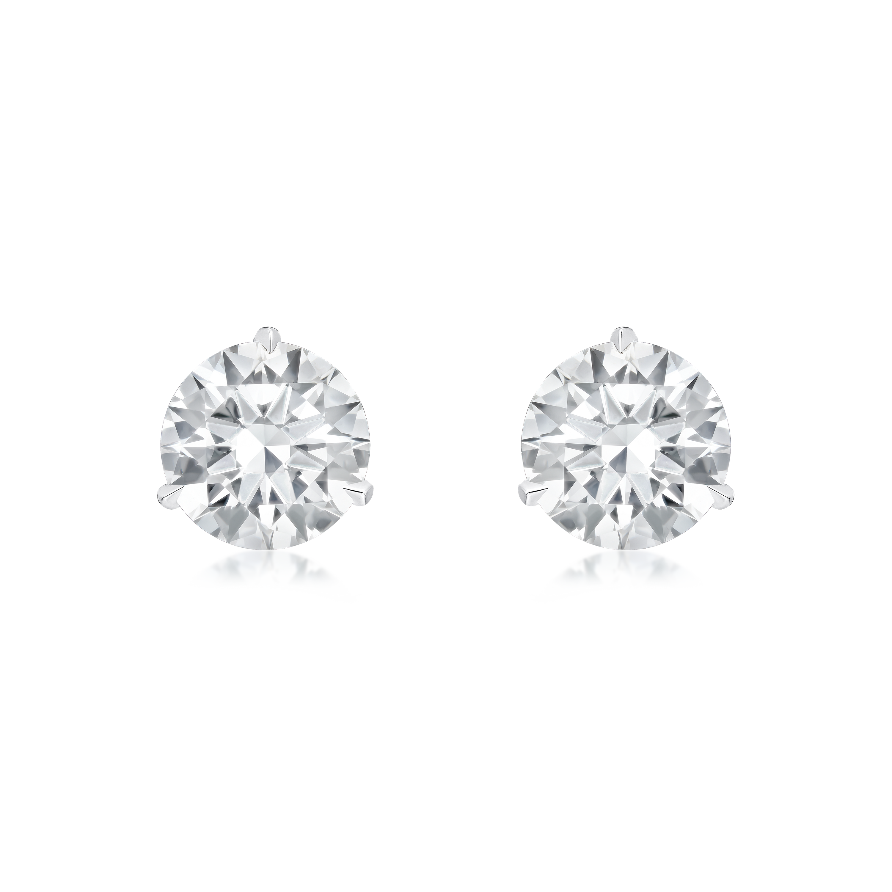 Platinum Martini Set Round Brilliant Cut Diamond Stud Earrings 1.21cts (total)