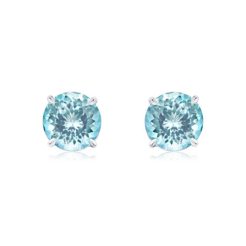 2.13cts Round Aquamarine Superfine Stud Earrings