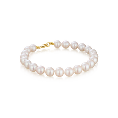 Cultured Pearl 9ct Yellow Gold Bracelet