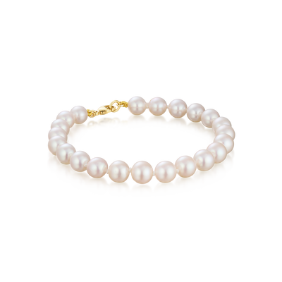 Cultured Pearl 9ct Yellow Gold Bracelet